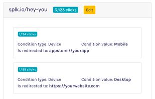 With one link, redirect your users on different urls depending on conditions you define!