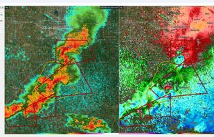 Supercell Wx on Windows showing 3 tornado warned storms via BR and BV on 05-11-2023