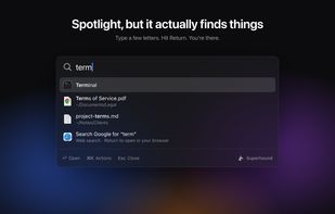 Type a few letters to open an app or file