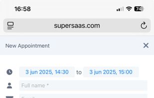 2. SuperSaaS - appointment planning on a mobile device