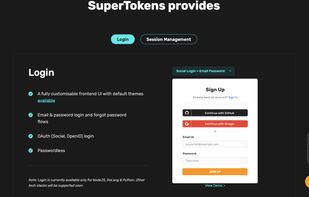 SuperTokens Features