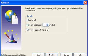 The wizard asks the project's depth of loading.