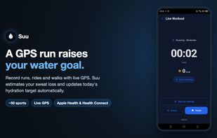 A GPS run raises your water goal from estimated sweat loss