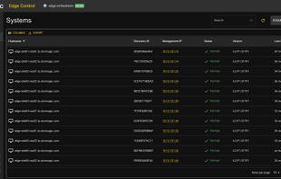 Edge Control systems view showing deployed SvSAN VSAs.