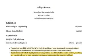 SWE Resume screenshot 1