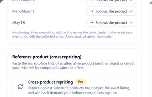 Pricing rules: floor, ceiling and strategy per product
