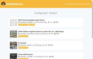 List of datasets in the computer vision category