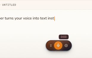 Windows: hold the key and speak — the text lands in the window you were already working in.