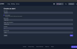 This page allows you to set up totally custom alerts and receive notifications about them straight into a messenger of your choice, for example - Telegram.
We will alert you when, for example, you get a sudden traffic spike or there are a lot (or maybe too few) online users on your website.
