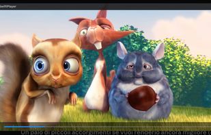 The player running Big Buck Bunny , 4k60 . 