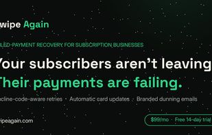 Swipe Again — failed payment recovery for subscription businesses