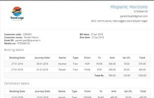 Industry specific & customizable invoice format