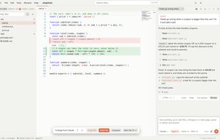 Claude fixes a bug and its changes show inline in the editor, with Keep and Undo on each one.