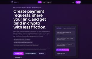 Create crypto payment links, invoices, and split bills
