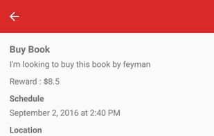 Task requested with location and user description
