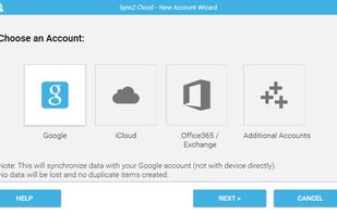 Sync2 Cloud New account wizard