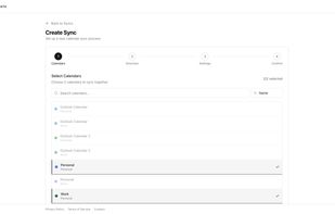 Choose what calendars to sync