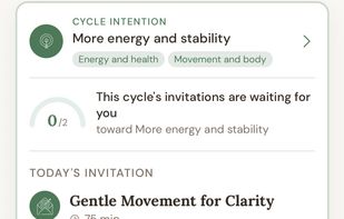Set one Cycle Intention each cycle. Syncira helps you reach it with daily invitations aligned with your energy