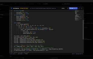 Edit JSON, YAML, SQL, and Python configuration scripts directly inside cloud storage with full syntax highlighting, line numbers, and a code minimap.
