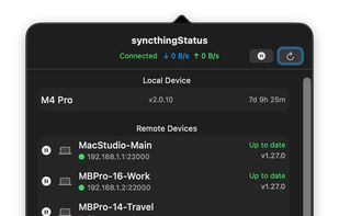 syncthingStatus screenshot 1