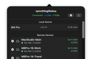 syncthingStatus screenshot 2