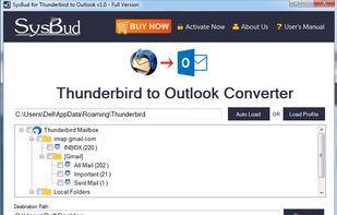SysBud Thunderbird to Outlook Converter screenshot 3