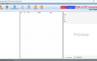 Start Up screen of EDB to PST Converter by SysInspire
