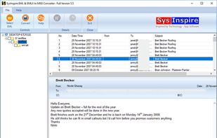 (2) Select your eml file/folder and look at your selective eml file preview.