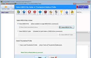 Select MBOX file adding option