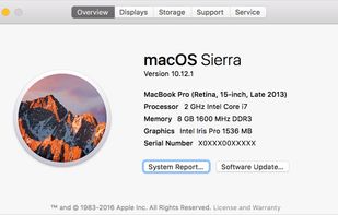 The About This Mac button which opens System Information