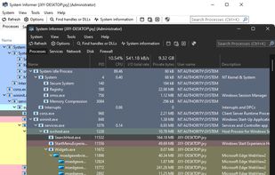 Main window - Processes Tab