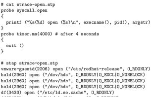 SystemTap screenshot 1