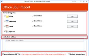 SysTools Office 365 Import screenshot 2