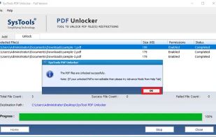 The PDF Files are Unlocked Successfully.