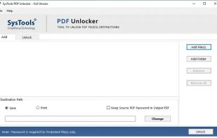 Open SysTools PDF Unlocker Software.