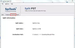 Check the summary of the PST file.
