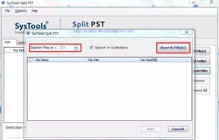 Search PST file within drive.