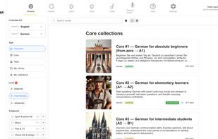 Search for language courses (desktop)