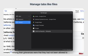Manage tabs like files