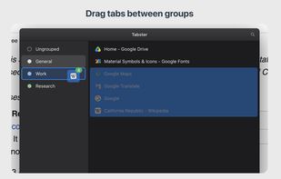 Drag tabs between groups