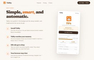 Simple 4-step process — install, monitor, sleep 
idle tabs, keep browser fast