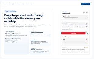 Control a live sharing session from the extension while presenting the browser workflow.