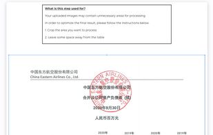 Crop the image to exactly only the table to limit the processing data
