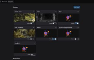 Scenes with visibility settings