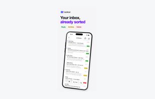 Your inbox, already sorted — reply, archive and delete triage.