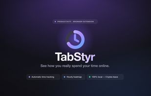 TabStyr overview — private browser time tracking with trends, heatmap, and focus scoring