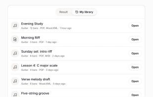 Reopen exported scores from your saved score library.