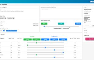 Taia Translations app - project analysis.

Select the right parameters for your translations and get exactly what you need!