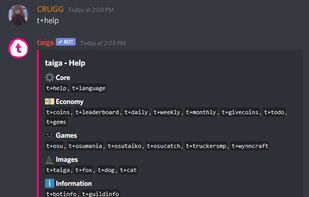 The help command which shows all other commands to the user