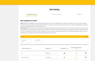 Train your chatbot by adding new synonyms or telling it what should be understood !